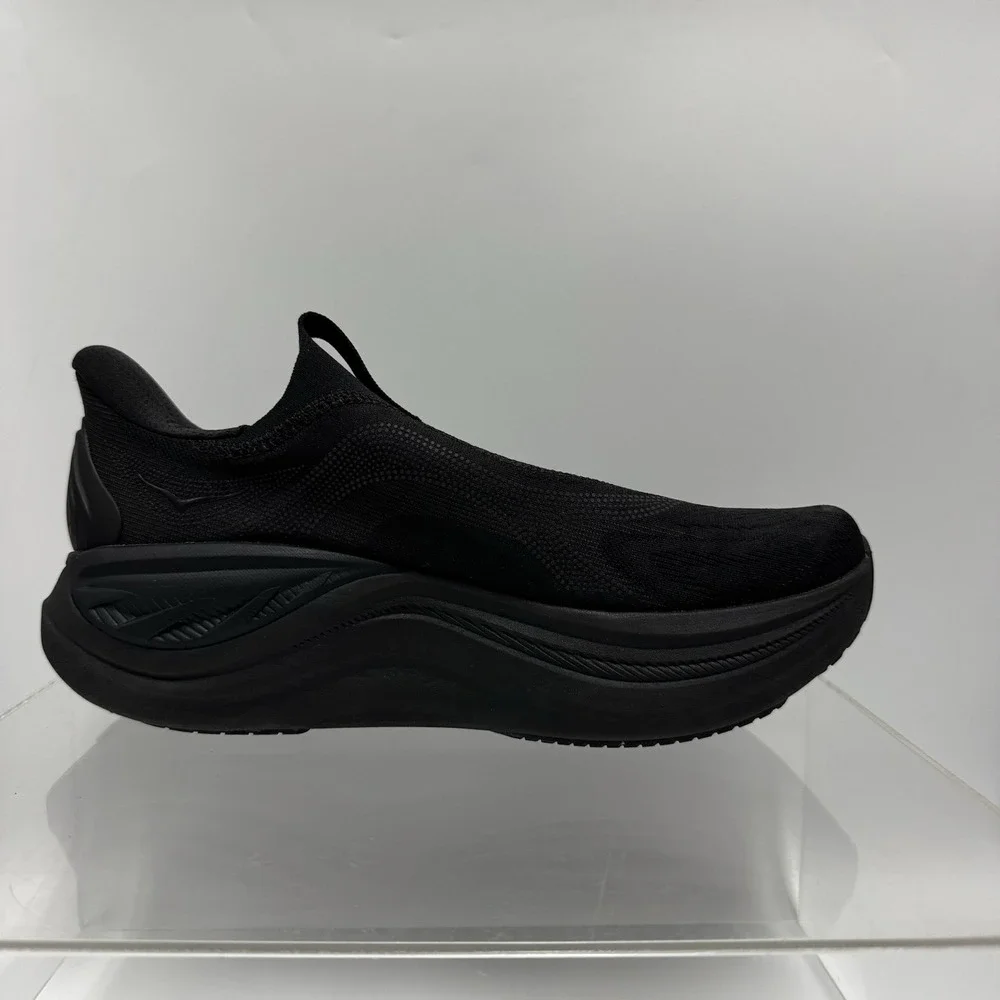 Hoka Skyward Laceless Triple Black 1168876 BBLC running Shoes Men's Size 12